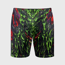 Шорты спортивные мужские Green and red slime, цвет: 3D-принт
