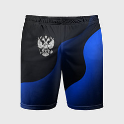 Мужские спортивные шорты Герб РФ - глубокий синий