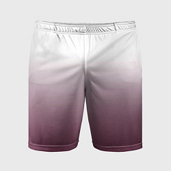 Шорты спортивные мужские Туманный градиент бело-бордовый, цвет: 3D-принт