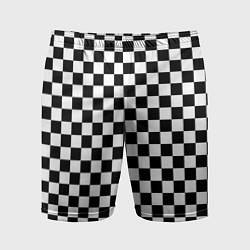 Шорты спортивные мужские Шахматное поле чёрно-белый, цвет: 3D-принт