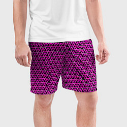 Шорты спортивные мужские Розовые и чёрные треугольники, цвет: 3D-принт — фото 2