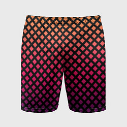 Шорты спортивные мужские Градиент закат под сеткой, цвет: 3D-принт