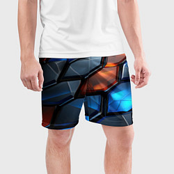 Шорты спортивные мужские Прозрачные абстрактные плиты, цвет: 3D-принт — фото 2