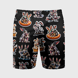Шорты спортивные мужские Кролики - Камасутра позы, цвет: 3D-принт