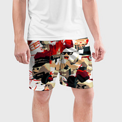 Шорты спортивные мужские Чикен Ган разборка, цвет: 3D-принт — фото 2