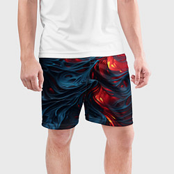 Шорты спортивные мужские Яркая волнистая абстракция, цвет: 3D-принт — фото 2