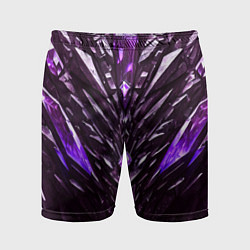 Шорты спортивные мужские Фиолетовые кристаллы и камень, цвет: 3D-принт