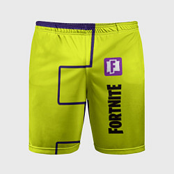 Шорты спортивные мужские Fortnite logo yellow game, цвет: 3D-принт