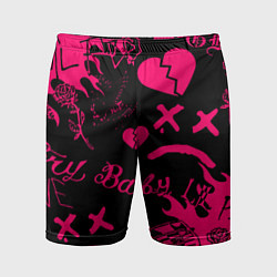 Шорты спортивные мужские Lil peep pink steel rap, цвет: 3D-принт