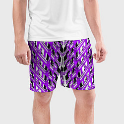 Шорты спортивные мужские Фиолетовая техно броня, цвет: 3D-принт — фото 2