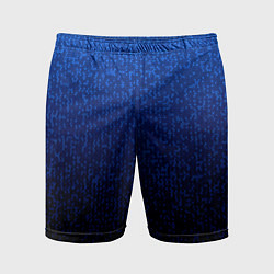 Шорты спортивные мужские Градиент мелкая мозаика сине-чёрный, цвет: 3D-принт