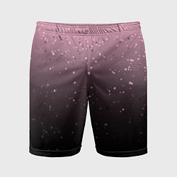 Мужские спортивные шорты Градиент тёмный розовый брызги