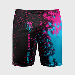 Мужские спортивные шорты Leeds United - neon gradient по-вертикали