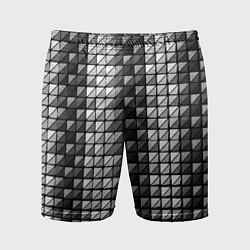 Шорты спортивные мужские Чёрно-белые квадраты, цвет: 3D-принт
