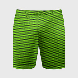 Мужские спортивные шорты Кислотный зелёный имитация сетки