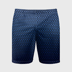 Мужские спортивные шорты Паттерн чёрно-синий треугольники