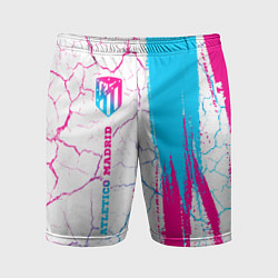 Мужские спортивные шорты Atletico Madrid neon gradient style по-вертикали