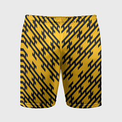 Мужские спортивные шорты Чёрные полосы на жёлтом фоне