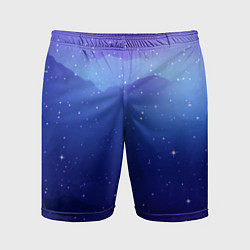 Мужские спортивные шорты Синий космос и звезды