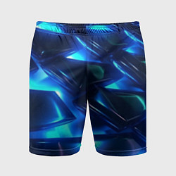 Мужские спортивные шорты Синие абстрактные неоновые плиты