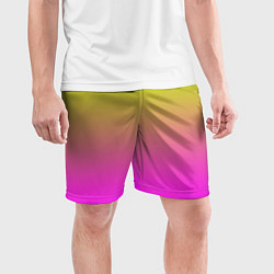 Шорты спортивные мужские Градиент яркий, цвет: 3D-принт — фото 2