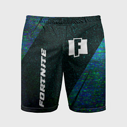 Шорты спортивные мужские Fortnite glitch blue, цвет: 3D-принт