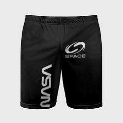 Шорты спортивные мужские Nasa space logo white, цвет: 3D-принт