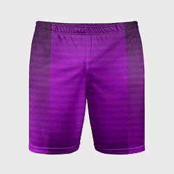 Шорты спортивные мужские Фиолетовый градиентный полосатый комбинированный у, цвет: 3D-принт