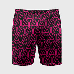 Шорты спортивные мужские Linkin park pink logo, цвет: 3D-принт