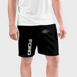 Шорты спортивные мужские Ford logo white steel, цвет: 3D-принт — фото 2