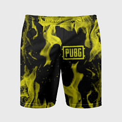 Мужские спортивные шорты PUBG жёлтый огонь