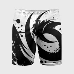 Шорты спортивные мужские Ai art black and white abstraction, цвет: 3D-принт