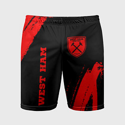 Мужские спортивные шорты West Ham - red gradient вертикально