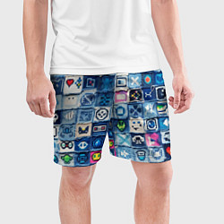 Шорты спортивные мужские Пиксельный пэчворк, цвет: 3D-принт — фото 2