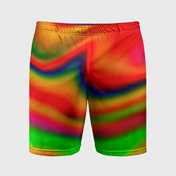 Шорты спортивные мужские Неоновые разводы краски, цвет: 3D-принт