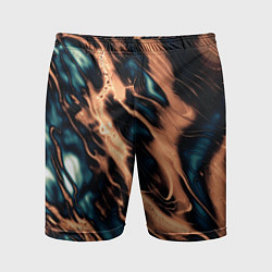 Мужские спортивные шорты Абстракция тёмный бирюзово-медный