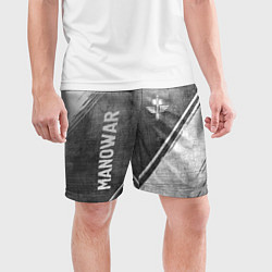 Шорты спортивные мужские Manowar - grey gradient вертикально, цвет: 3D-принт — фото 2