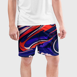 Шорты спортивные мужские Абстракция разводов разноцветная, цвет: 3D-принт — фото 2