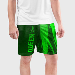 Шорты спортивные мужские Queen - green gradient по-вертикали, цвет: 3D-принт — фото 2