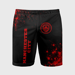 Шорты спортивные мужские Manchester City - red gradient вертикально, цвет: 3D-принт