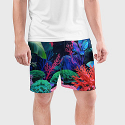 Шорты спортивные мужские Подводный мир с кораллами, цвет: 3D-принт — фото 2