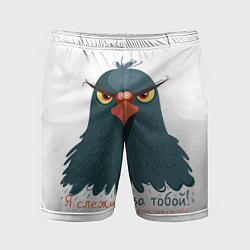 Шорты спортивные мужские Злой голубь, цвет: 3D-принт