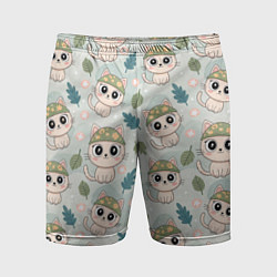 Мужские спортивные шорты Кошачий камуфляж каваи