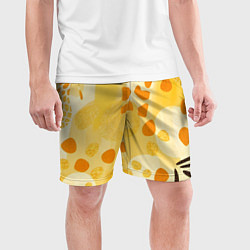 Шорты спортивные мужские Солнечные пятна жирафа, цвет: 3D-принт — фото 2