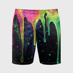 Мужские спортивные шорты Разноцветные потеки краски