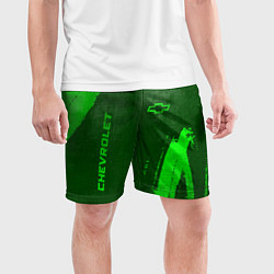 Шорты спортивные мужские Chevrolet - green gradient вертикально, цвет: 3D-принт — фото 2