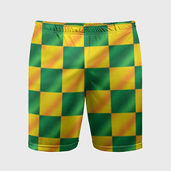 Мужские спортивные шорты Желтый и зеленый геометрический паттерн