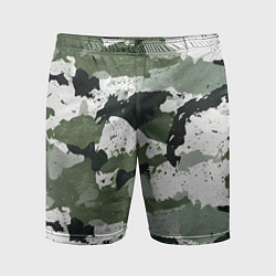 Мужские спортивные шорты Зеленый фактурный камуфляж