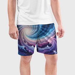 Шорты спортивные мужские Космическая волна, цвет: 3D-принт — фото 2