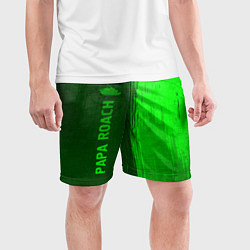 Шорты спортивные мужские Papa Roach - green gradient по-вертикали, цвет: 3D-принт — фото 2